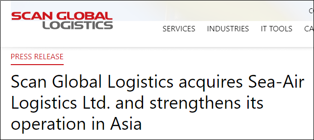 Scan Global Logistics宣布收購這家香港